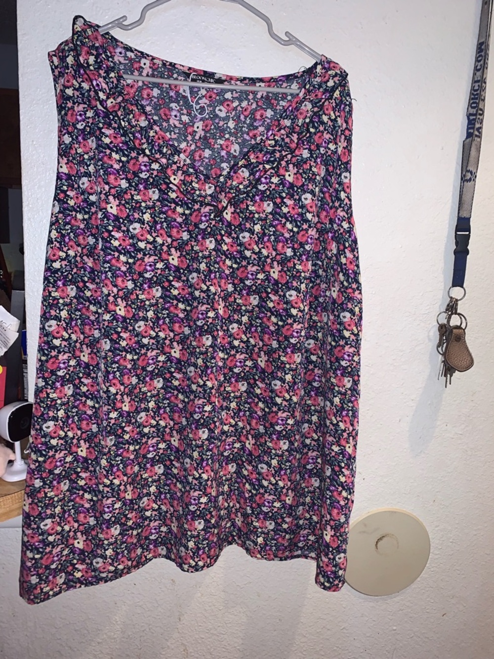 BloomChic Floral V-Neck Women's Top - Pink & Purple